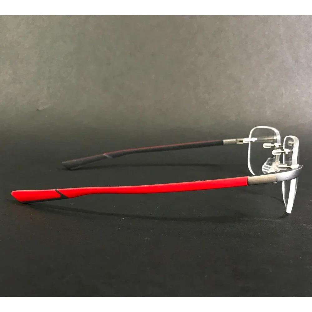 McLaren Eyeglasses Frames ML MS-85O05 C01 Ruthenium Red Rimless 55-17-145